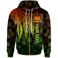 Samoa Custom Zip up Hoodie Polynesian Wings (Reggae) Unisex Reggae - Polynesian Pride