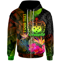 Samoa Polynesian Custom Zip up Hoodie Hibiscus and Banana Leaves Unisex Reggae - Polynesian Pride