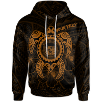 Hawaii Polynesian Custom Hoodie Vintage Polynesian Turtle (Golden) Unisex Golden - Polynesian Pride