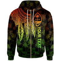Guam Custom Zip up Hoodie Polynesian Wings (Reggae) Unisex Reggae - Polynesian Pride