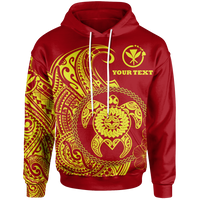 Hawaii Polynesian Custom Hoodie Vintage Polynesian Turtle (Red) Unisex Red - Polynesian Pride