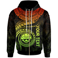Federated States of Micronesia Polynesian Custom Zip up Hoodie FSM Waves (Reggae) Unisex Reggae - Polynesian Pride