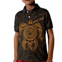 Hawaii Polynesian Custom Polo Shirt Vintage Polynesian Turtle (Golden) - Polynesian Pride