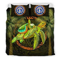 Northern Mariana Islands Bedding Set - Polynesian Turtle Palm Tree - Polynesian Pride