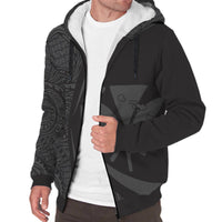 Kanaka Hawaii Map Grey Polynesian Sherpa Hoodie - Circle Style AH - Polynesian Pride