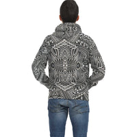 White Palm Polynesian Inside Print Zip Hoodie - Polynesian Pride