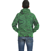 Green Polynesian Inside Print Zip Hoodie - Polynesian Pride
