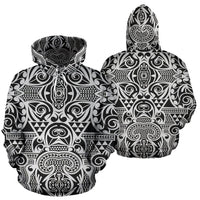 Polynesian Tribal Hoodie 18 Unisex White - Polynesian Pride