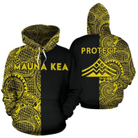 Hawaii Mauna Kea Polynesian Zip up Hoodie The Half Yellow Unisex Yellow - Polynesian Pride