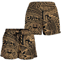 Polynesian Hawaiian Style Tribal Tattoo Gold Women's Short Women Gold - Polynesian Pride