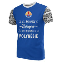 French Polynesia All Over T Shirt French Polynesia Flag Polynesian Tattoo Style Unisex Blue - Polynesian Pride