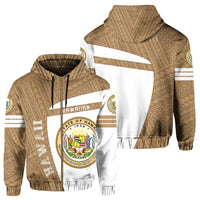 Hawaii Polynesian Sport Zipper Hoodie Gold Premium Style Unisex Gold - Polynesian Pride