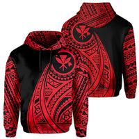 Hawaii Kanaka Polynesian Hoodie Tatoo Style Red Unisex Red - Polynesian Pride