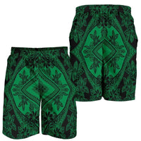 Polynesian Plumeria Mix Green Black Men's Short Green - Polynesian Pride