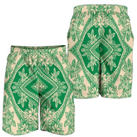 Polynesian Plumeria Mix Green Men's Short Green - Polynesian Pride