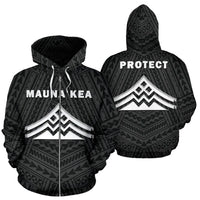 Hawaii Mauna Kea Polynesian Zip up Hoodie White Unisex White - Polynesian Pride