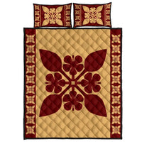 Hawaiian Quilt Pattern Hibiscus Lovely Quilt Bed Set Gold - Polynesian Pride