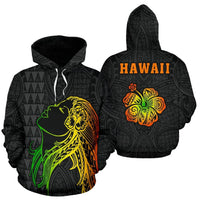 Hula Girl Polynesian Hoodie Unisex White - Polynesian Pride