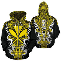 Kanaka Map Zip up Hoodie Yellow Armor Style Unisex Art - Polynesian Pride