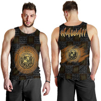 Hawaiian Hawaii Coat Of Arms Inside Men's Tank Top Gold - Glow Style - AH Gold - Polynesian Pride
