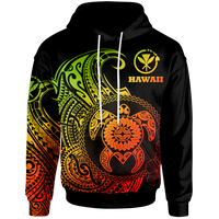 Hawaii Polynesian Hoodie Vintage Polynesian Turtle (Reggae) Unisex Reggae - Polynesian Pride