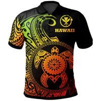 Hawaii Polynesian Polo Shirt Vintage Polynesian Turtle (Reggae) Unisex Reggae - Polynesian Pride