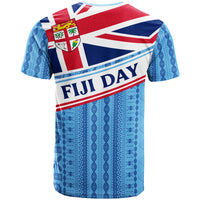 Fiji Day T Shirt Tapa Pattern With Flag LT12 - Polynesian Pride