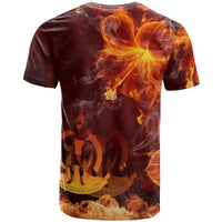 Vanuatu Polynesian Custom T Shirt Fire Hibiscus - Polynesian Pride