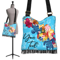 Tonga Custom Personalised Boho Handbag - Tropical Style One Style One Size Blue - Polynesian Pride