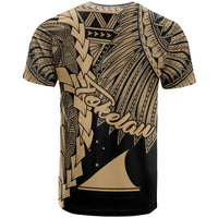Tokelau Polynesian T Shirt Tribal Wave Tattoo Gold - Polynesian Pride