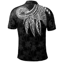 American Samoa Custom Polo Shirt Polynesian Wings (White) - Polynesian Pride