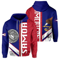 hawaiiZip Hoodie American Samoa Half Concept Unisex Blue - Polynesian Pride