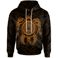 American Samoa Polynesian Hoodie Vintage Polynesian Turtle (Golden) Unisex Golden - Polynesian Pride