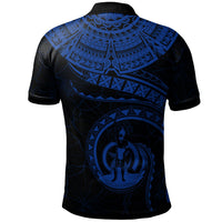 Vanuatu Polynesian Polo Shirt Vanuatu Waves (Blue) - Polynesian Pride