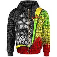 Kosrae Micronesian Zip up Hoodie Reggae Turtle with Hook Unisex REGGAE - Polynesian Pride