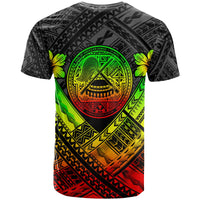 American Samoa Custom T Shirt AS Reggae Seal Polynesian Patterns - Polynesian Pride