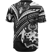 Tonga Baseball Shirt - White Color Cross Style - Polynesian Pride