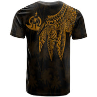 Vanuatu Custom T Shirt Polynesian Wings (Golden) - Polynesian Pride