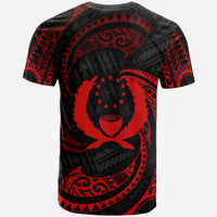 Pohnpei Micronesia Custom T Shirt Red Tribal Wave - Polynesian Pride