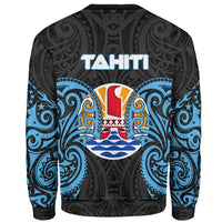 Tahiti Polynesian Custom Personalised Sweater - Spirit Style Blue - Polynesian Pride
