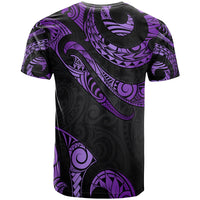 Cook Islands Polynesian Custom T Shirt Polynesian Tattoo Purple Version - Polynesian Pride