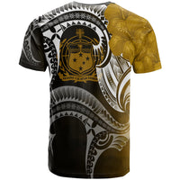 Samoa Custom T Shirt Samoa Seal Wave Style (Gold) - Polynesian Pride