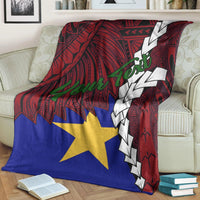 Papua New Guinea Milne Bay Province Polynesian Custom Personalised Blanket - Tribal Wave Tattoo - Polynesian Pride