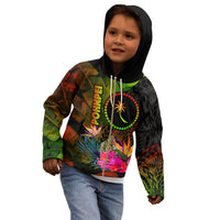 Chuuk Polynesian Zip up Hoodie Hibiscus and Banana Leaves - Polynesian Pride