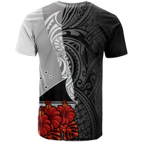 Tokelau Polynesian Custom T Shirt Coat of Arms With Hibiscus White - Polynesian Pride