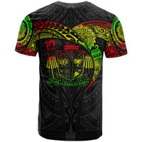 Fiji Polynesian T Shirt Coat of Arm Full Color Heart Shield - Polynesian Pride