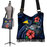 Tokelau Polynesian Boho Handbag - Blue Turtle Hibiscus - Polynesian Pride