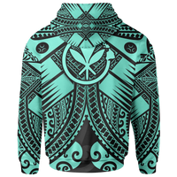 Hawaii Polynesian Hoodie Turquoise Kanaka Maoli Map - Polynesian Pride