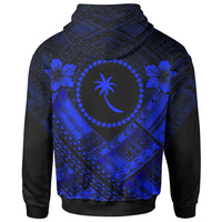 Chuuk Polynesian Zip up Hoodie Chuuk Blue Seal Camisole Hibiscus Style - Polynesian Pride
