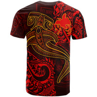 Papua New Guinea T Shirt Red Shark Polynesian Tattoo - Polynesian Pride